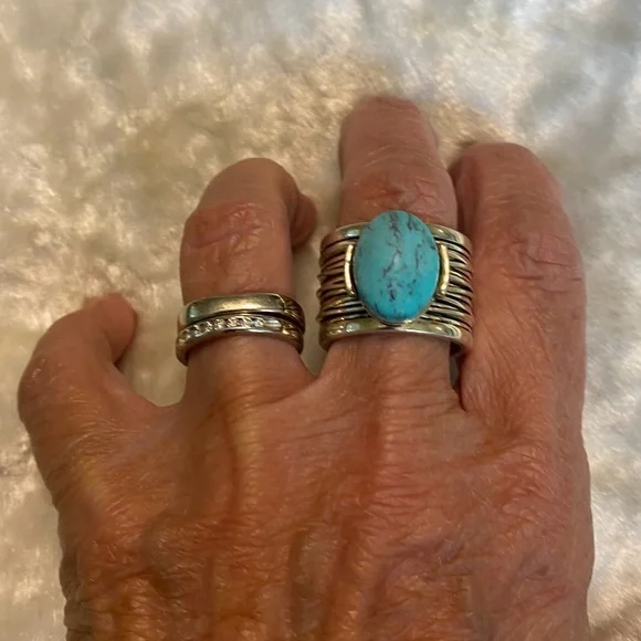 🍀Premier Designs Turquoise Silver Ring - Picture 2 of 5